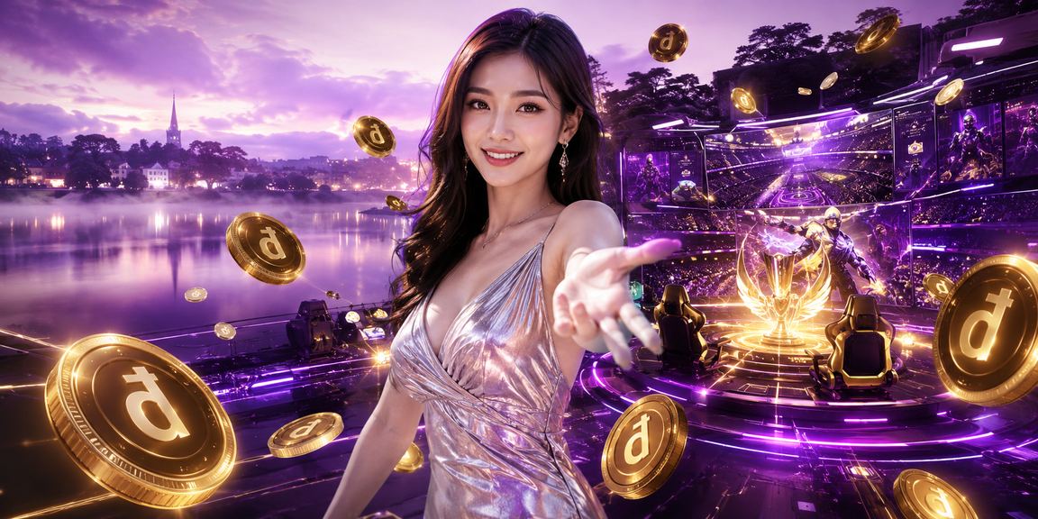 Không gian esports neon tại Đà Lạt, màn hình hiển thị thông tin cá cược thể thao điện tử