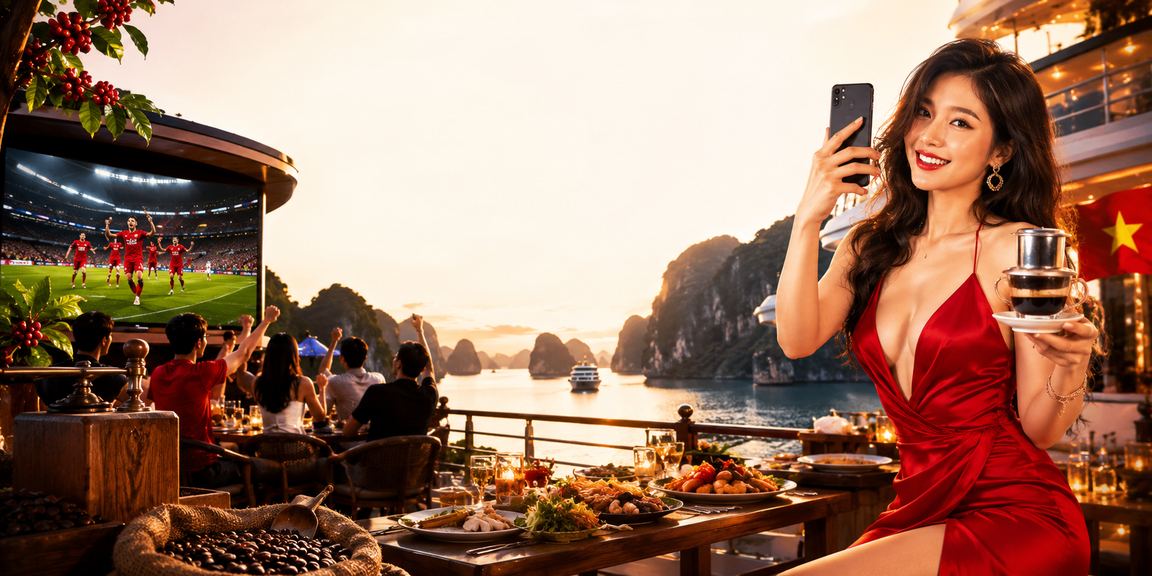 Người hâm mộ bóng đá tại Hạ Long xem trận đấu trực tiếp và đặt cược VIP qua ứng dụng ct07 bên tách cà phê