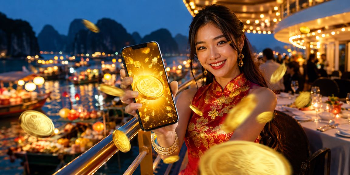 Người chơi truy cập ct07 trên điện thoại tại vịnh Hạ Long