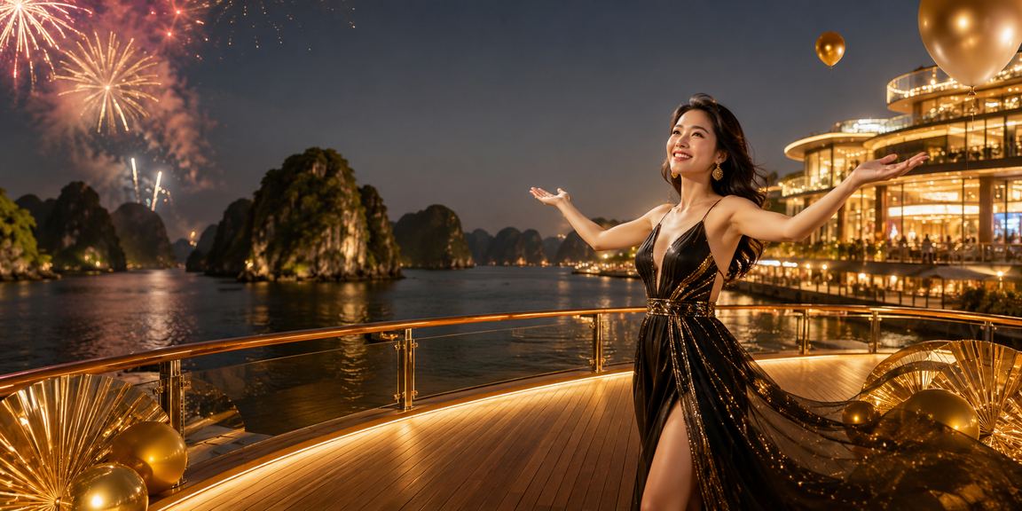 Lễ hội ánh đèn rực rỡ trên vịnh Hạ Long, gợi lên không khí nhận thưởng hoàn tiền casino sôi động