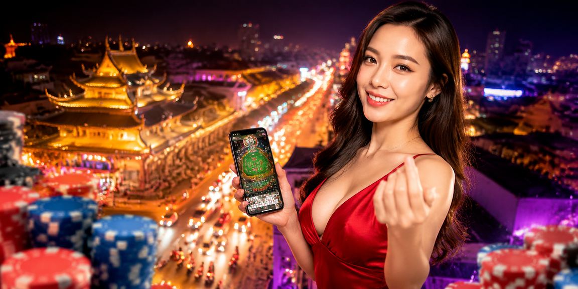 Khung cảnh đêm neon tại Huế với màn hình hiển thị tỷ lệ cá cược trực tuyến